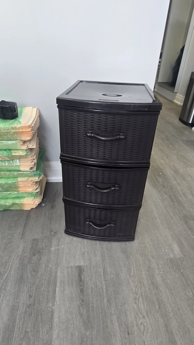 Black 3-Drawer Plastic Storage Unit