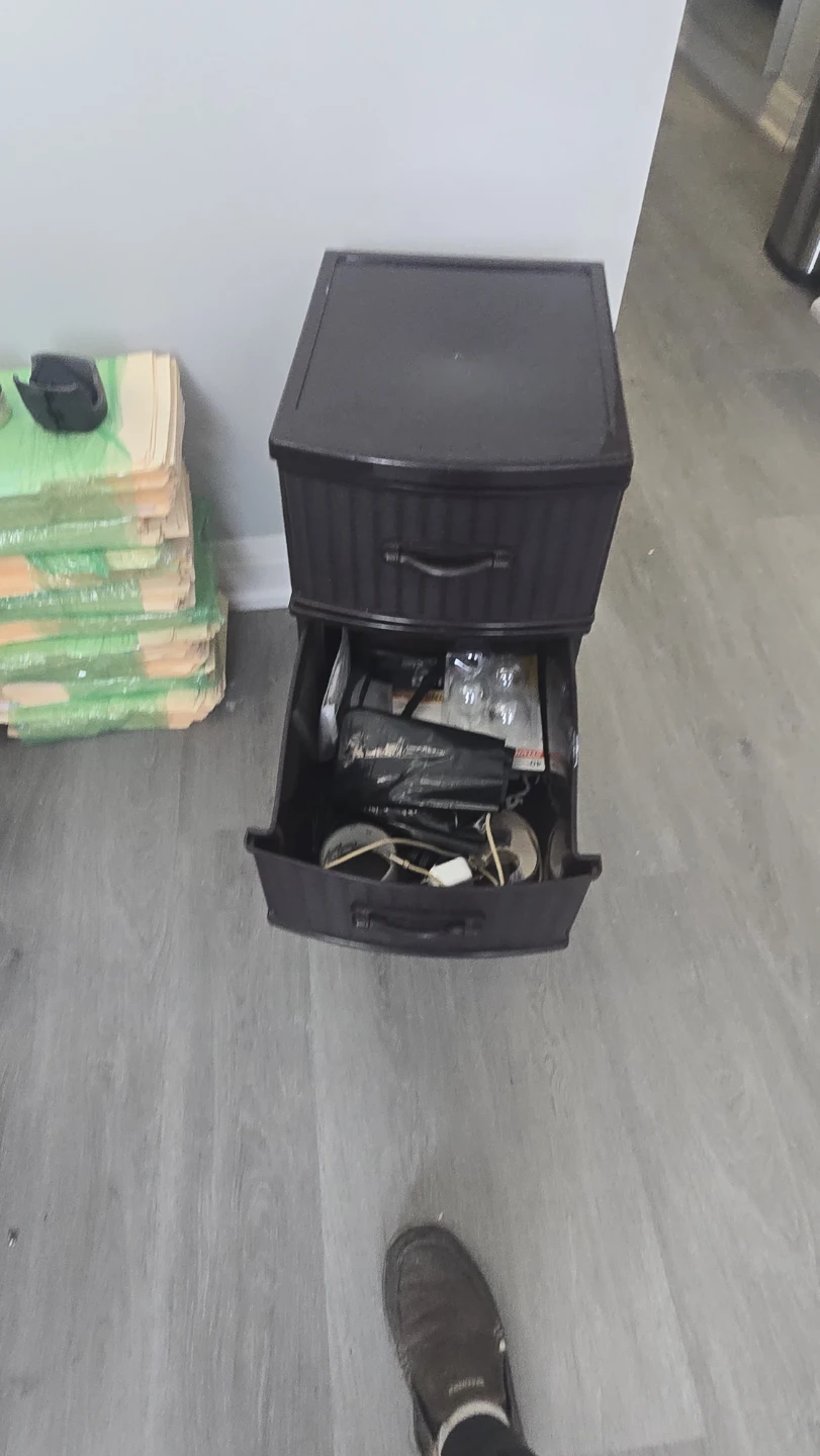 Black 3-Drawer Plastic Storage Unit - photo 2