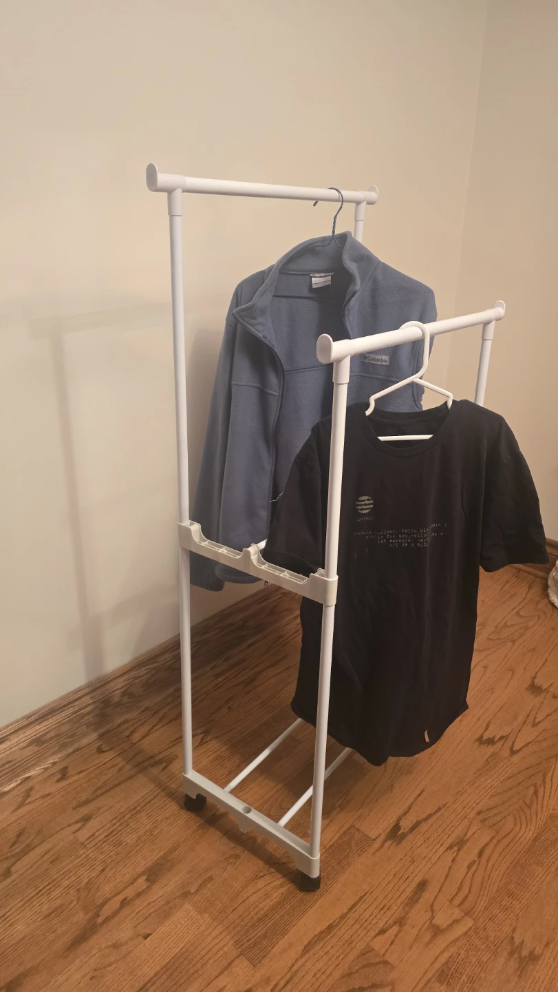 White Rolling Garment Rack - photo 2