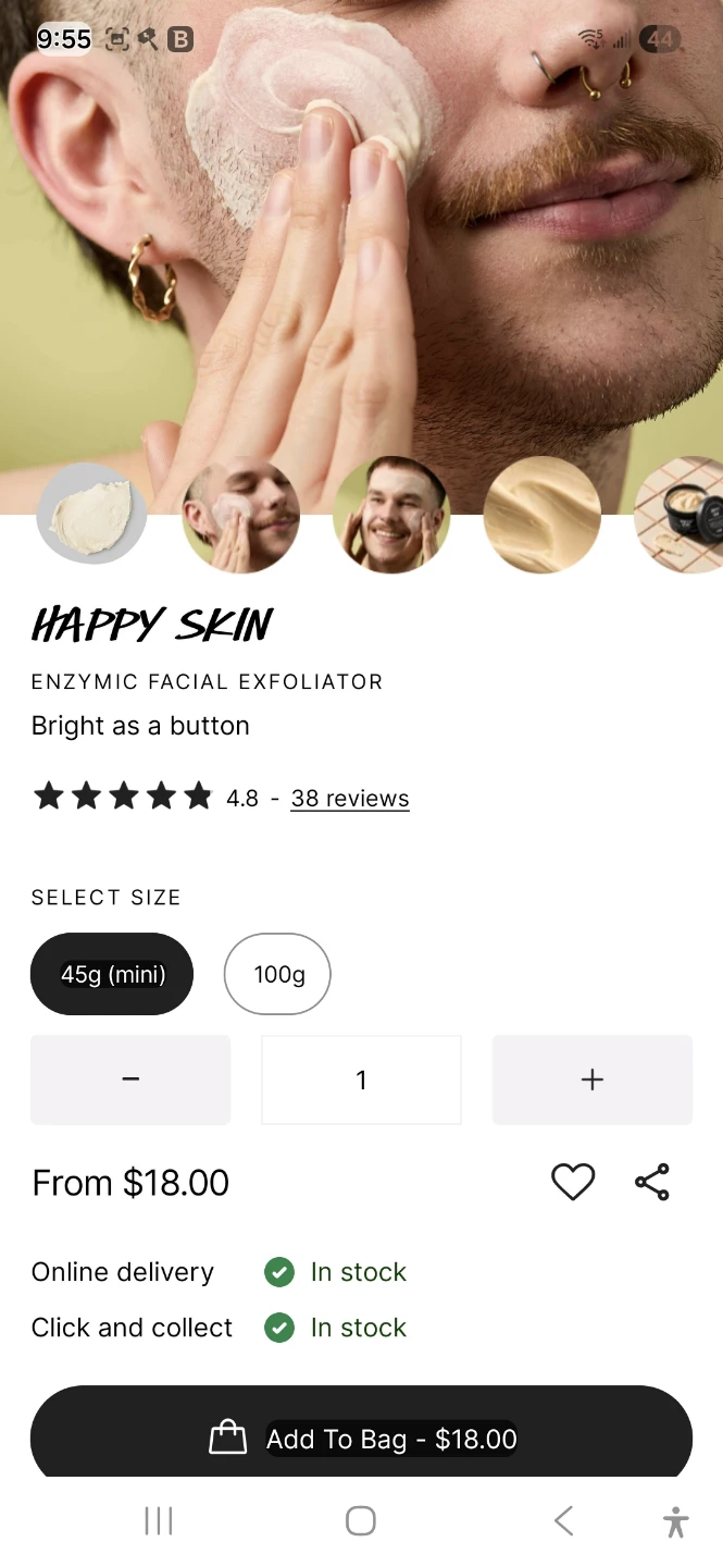 LUSH Happy Skin Enzymic Facial Exfoliator 100g