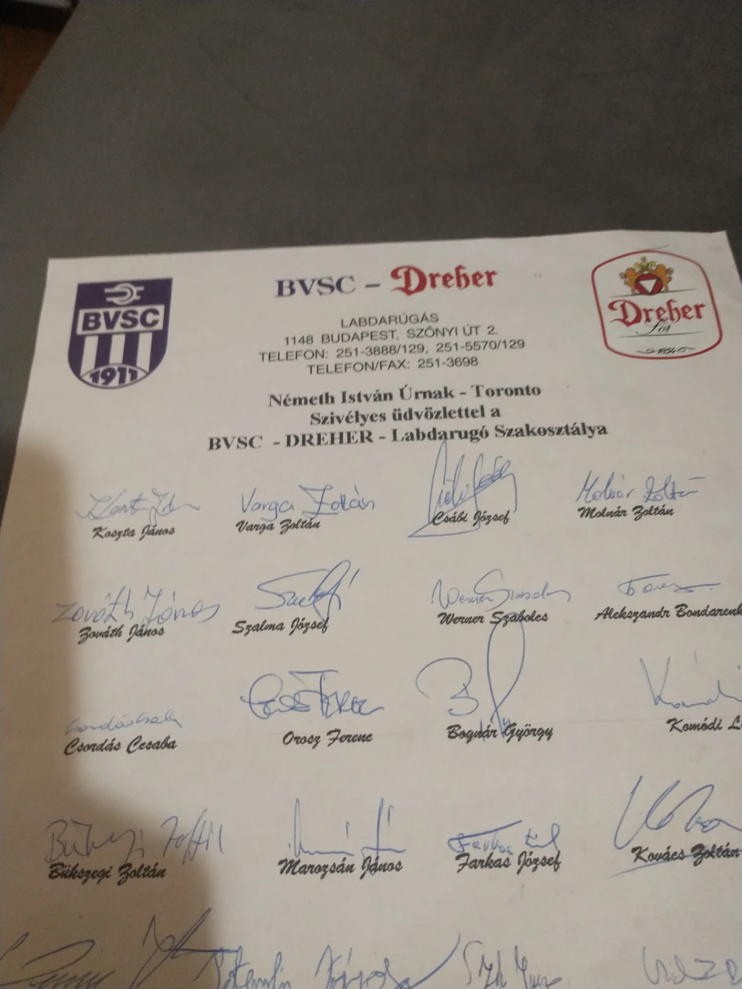 Early 90s Hungary BVSC Budapesti Vasutas Sport Club pro footbal - photo 4