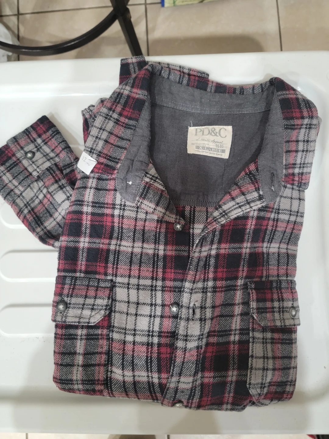PD&C Plaid Flannel Shirt - X-Large