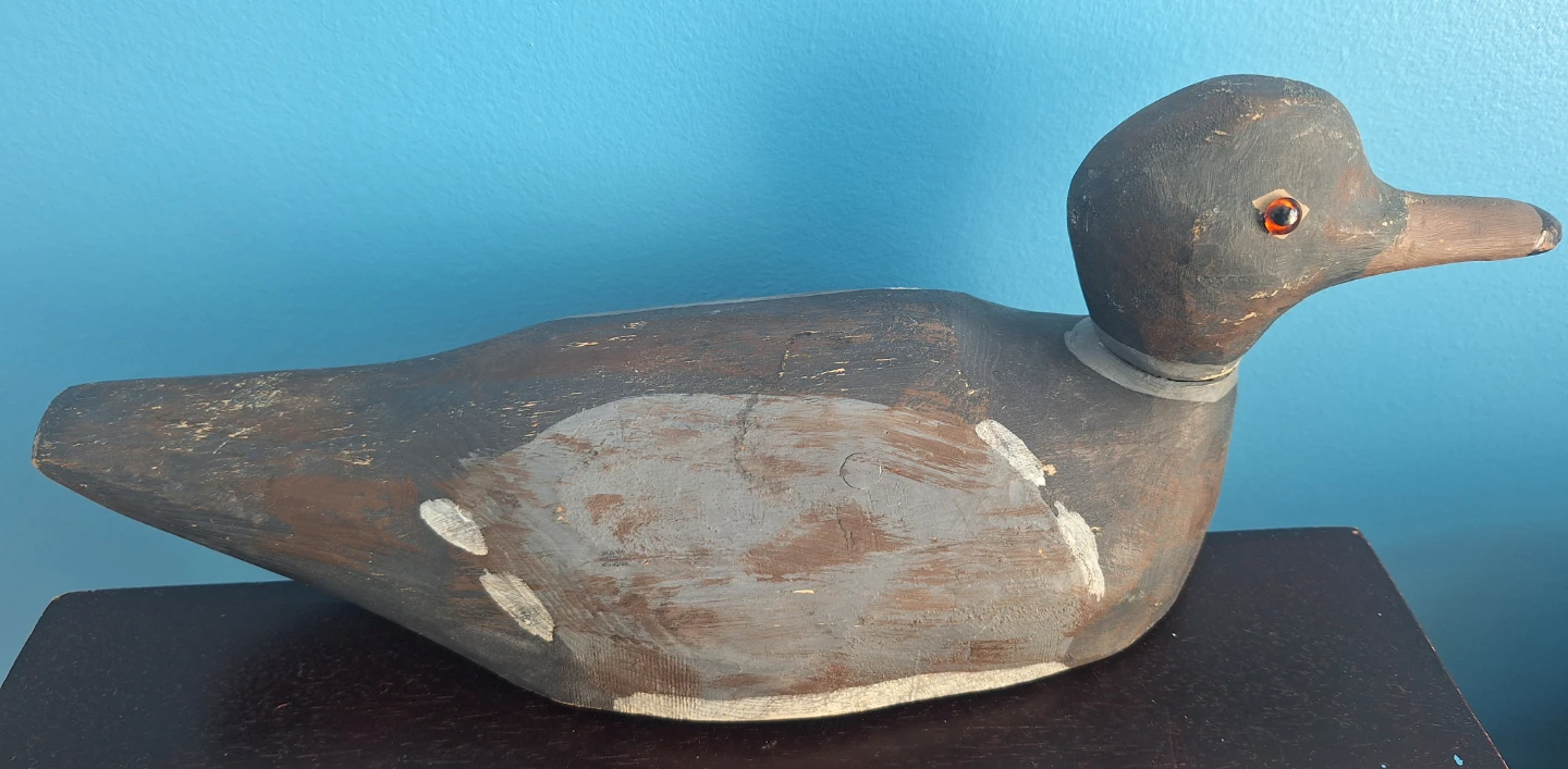 Antique Wooden Duck Decoy bluebill drake