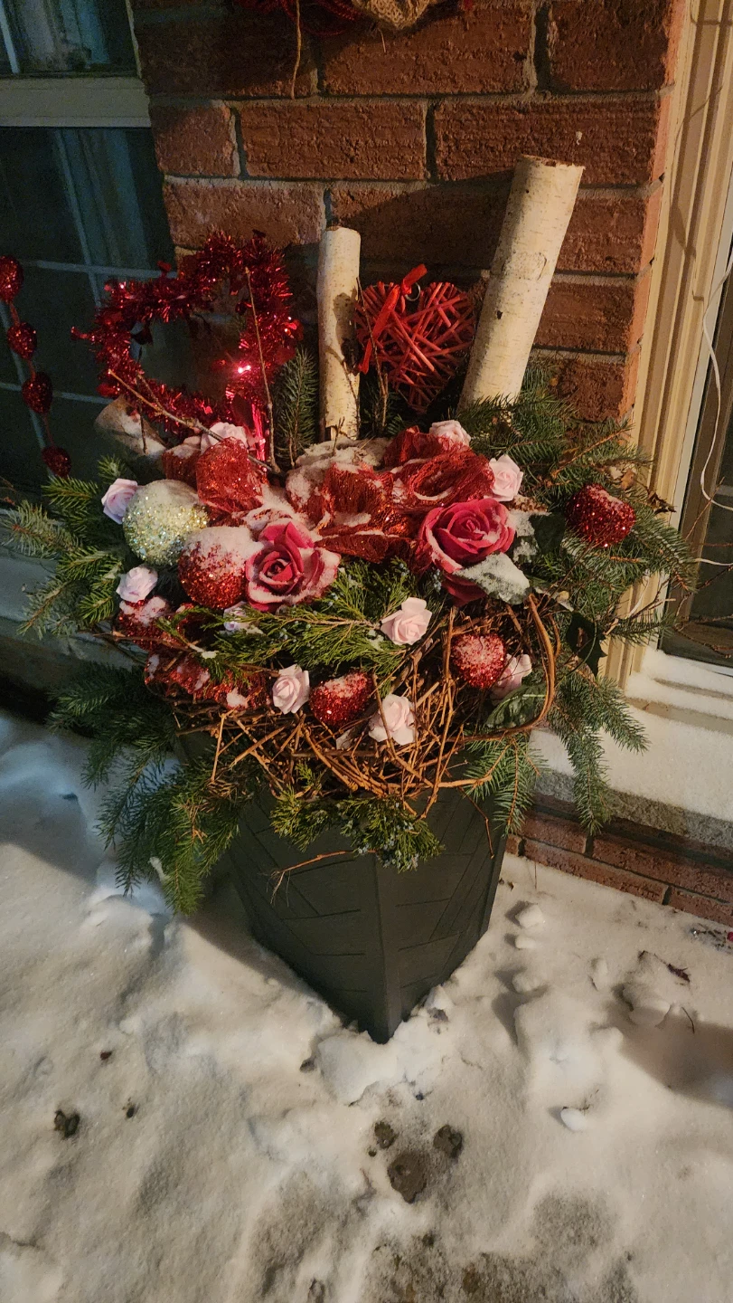 Valentine's Day Outdoor Planter Arrangement