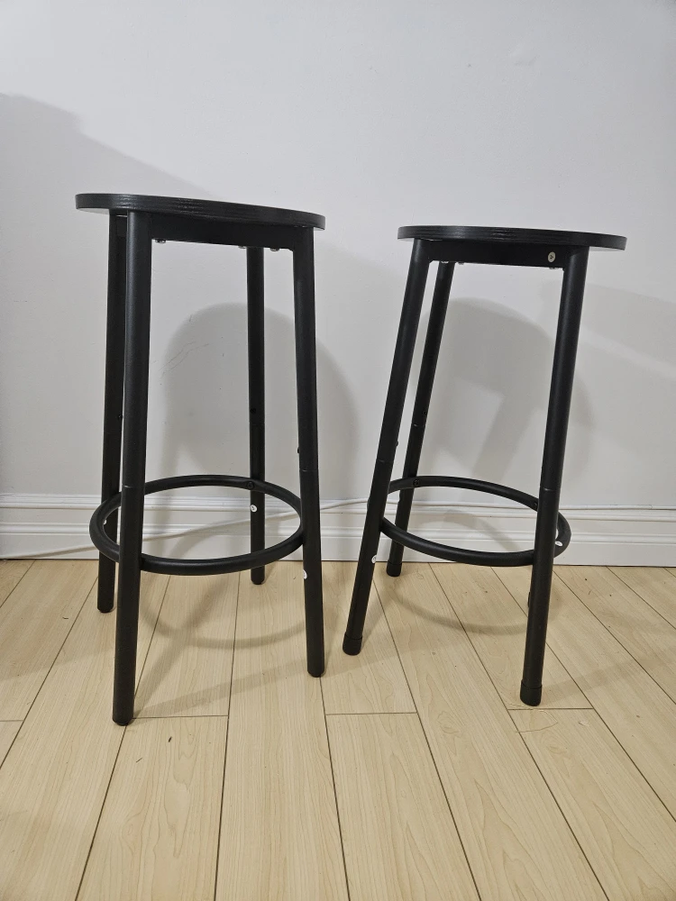 Pair of Black Bar Stools - 25" Height