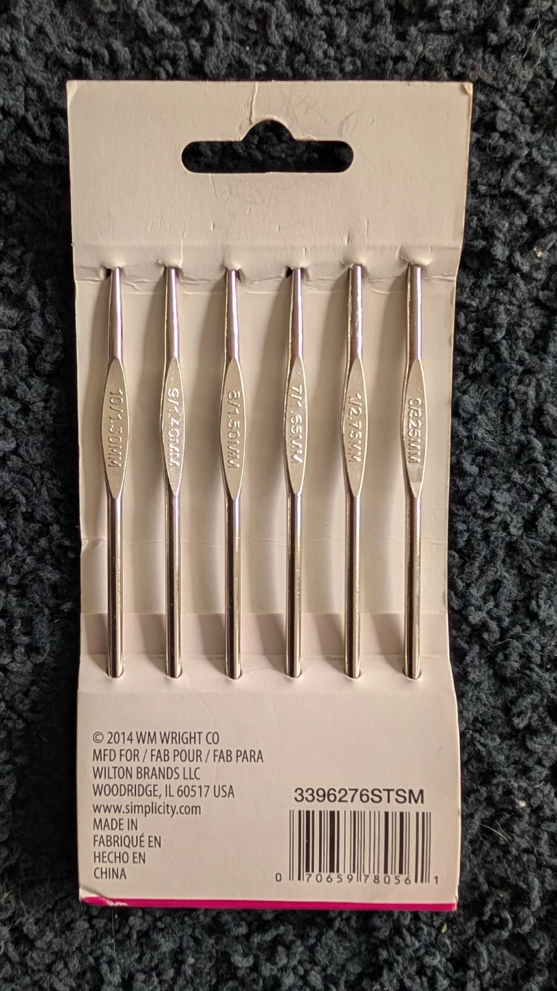 Boye Crochet Hook Set, Steel, Sizes 0/1/7/8/9/10 - photo 2