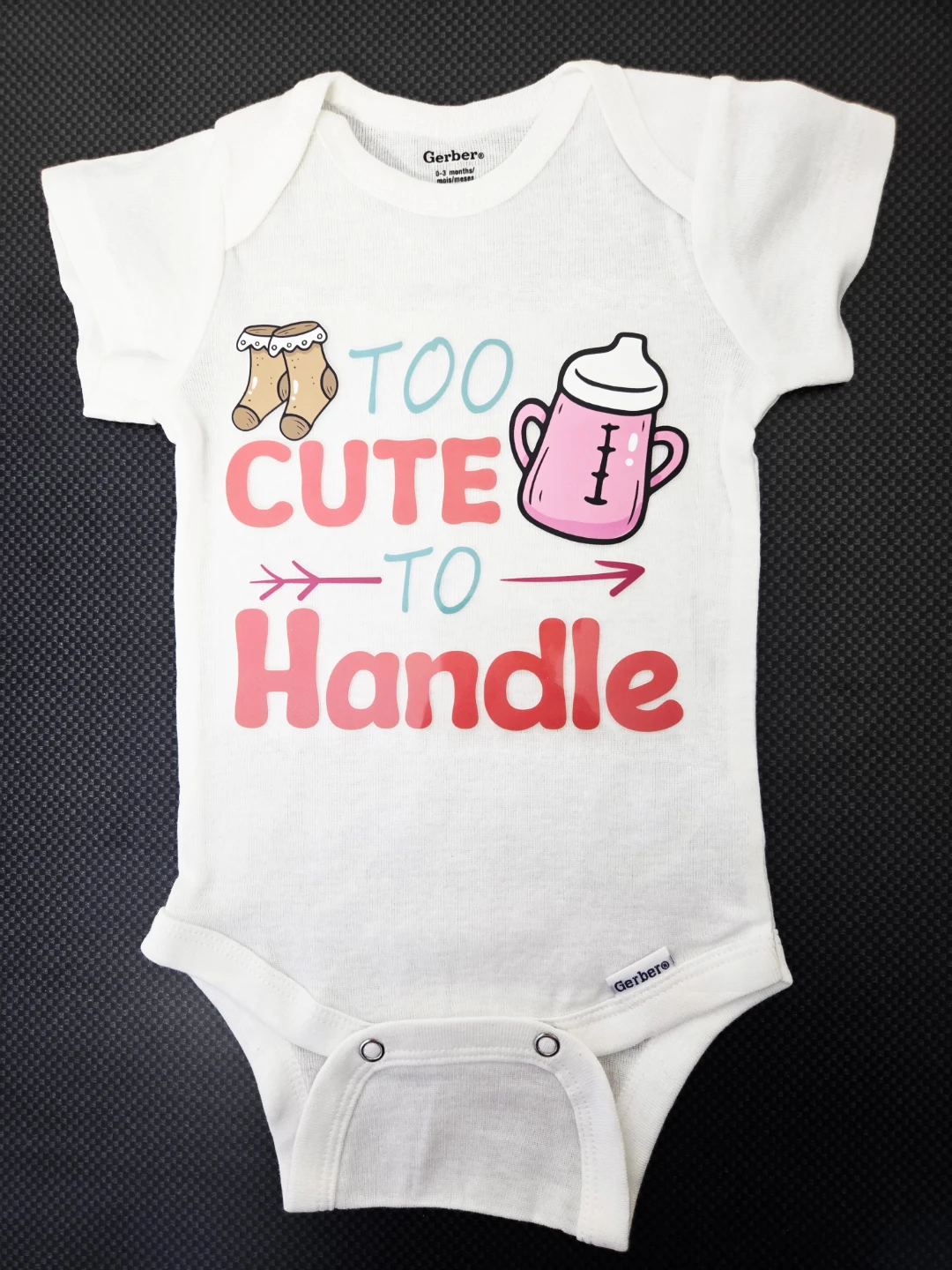 Custom 0-3 Months Bodysuit - Too Cute to Handle