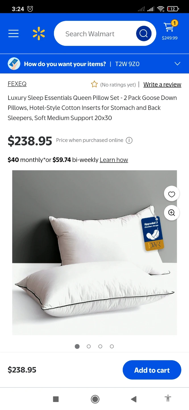New set of 2 Comfy Luxury Feather Pillow - White - photo 3