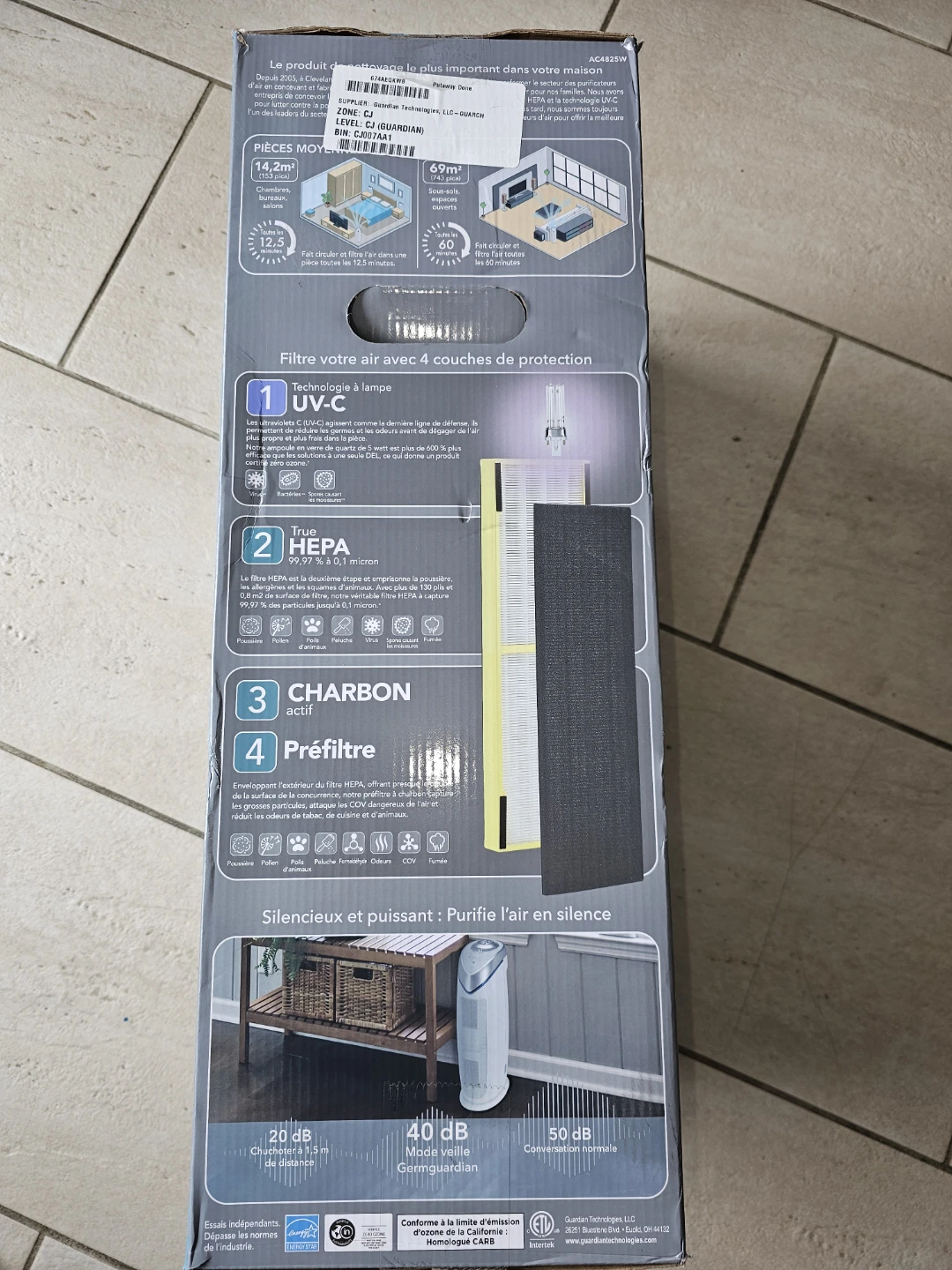 Germ Guardian Air Purifier HEPA + UV-C - photo 3