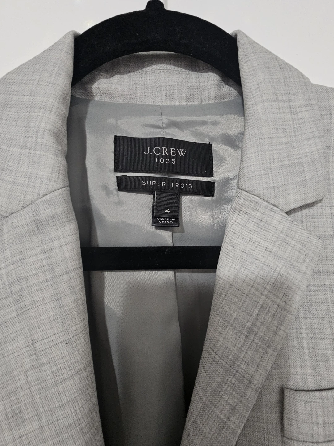 J.Crew 1035 Light Grey Super 120's Blazer and Skirt Set - photo 3