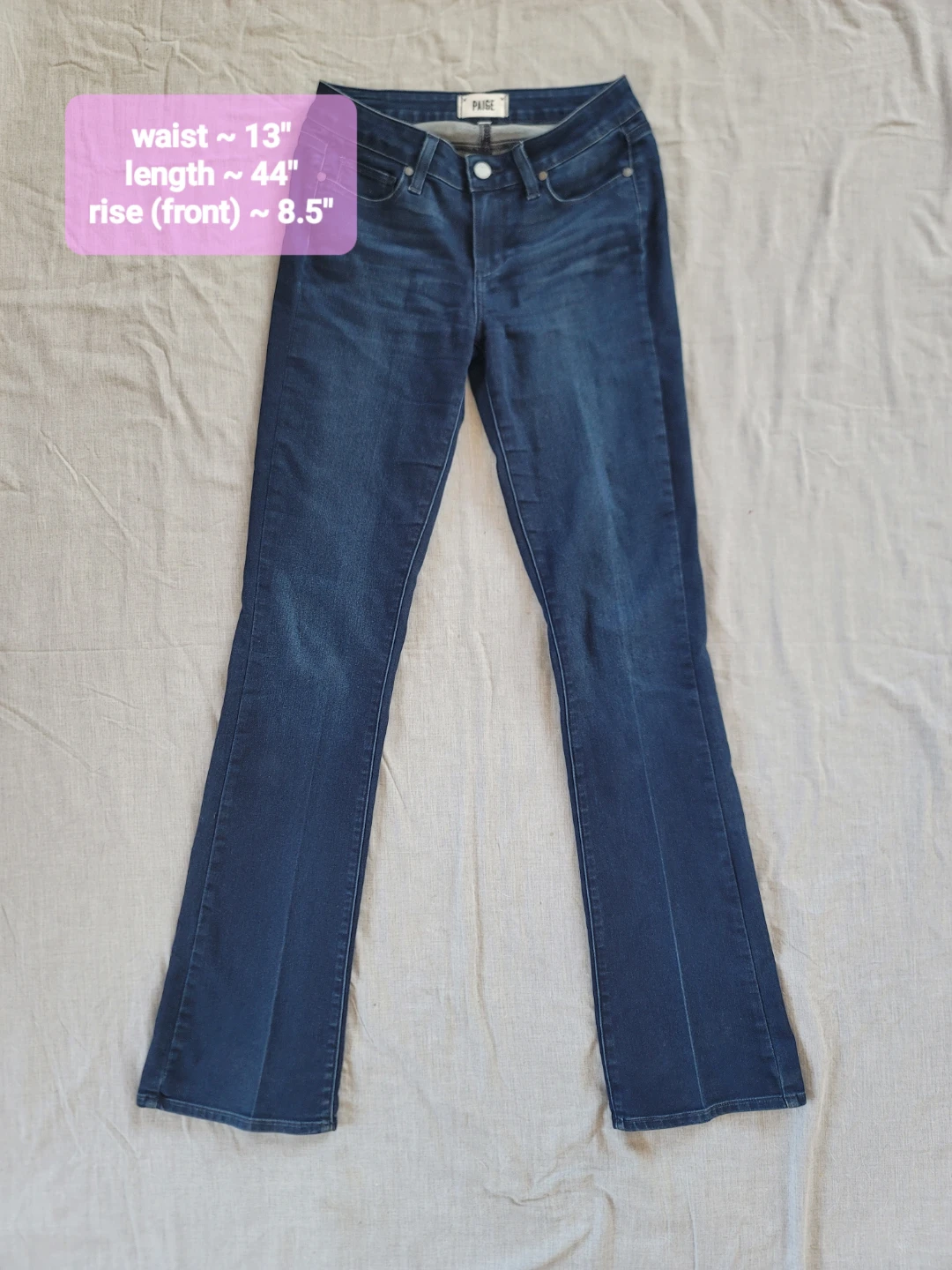 PAIGE Dark Blue Flare Sz 27 Indigo Flare Wide Denim Retro