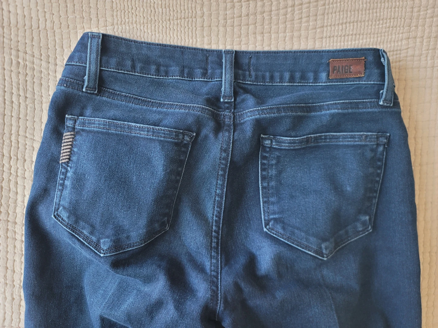 PAIGE Dark Blue Flare Sz 27 Indigo Flare Wide Denim Retro - photo 3
