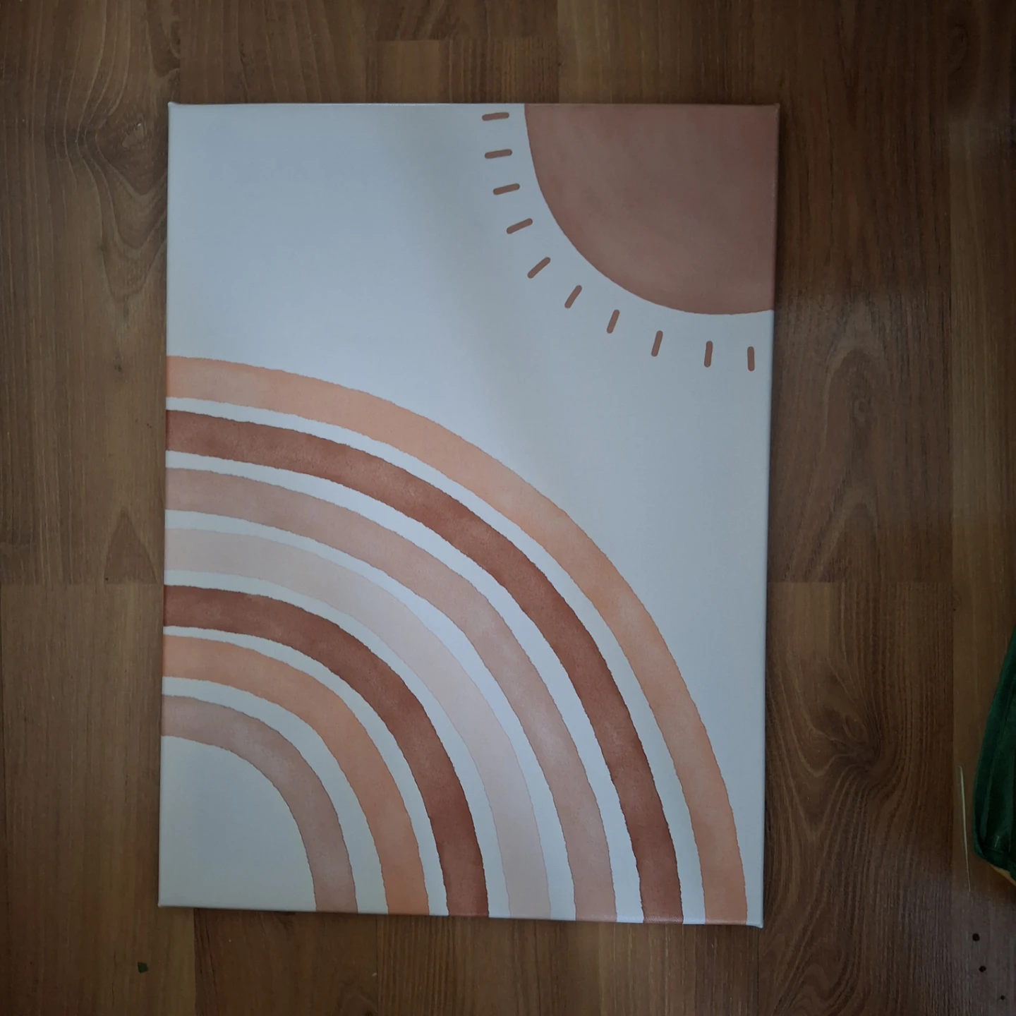 Boho Rainbow and Sun Canvas Wall Art
