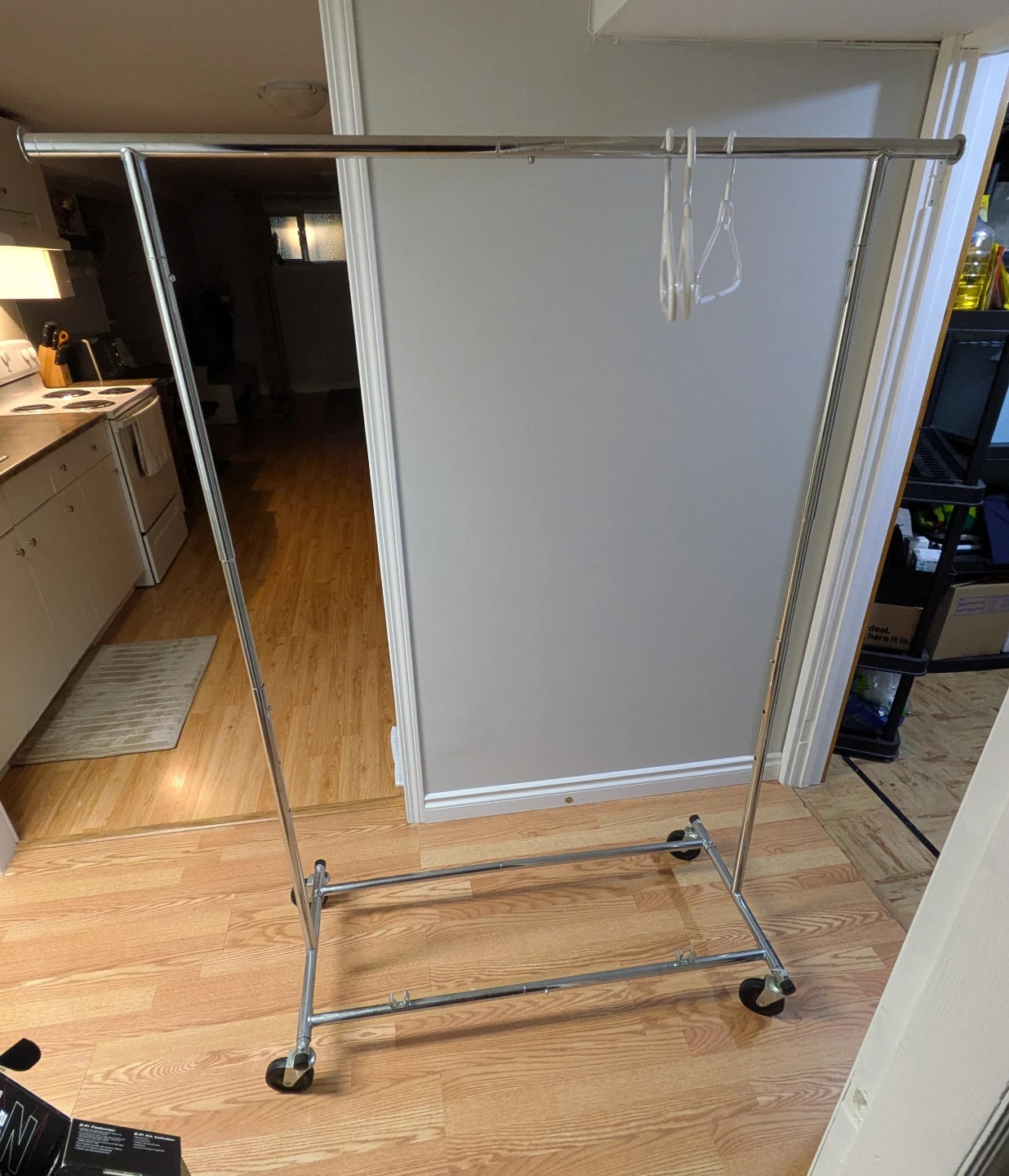 Rolling Clothes Rack Garment Wardrobe Storage