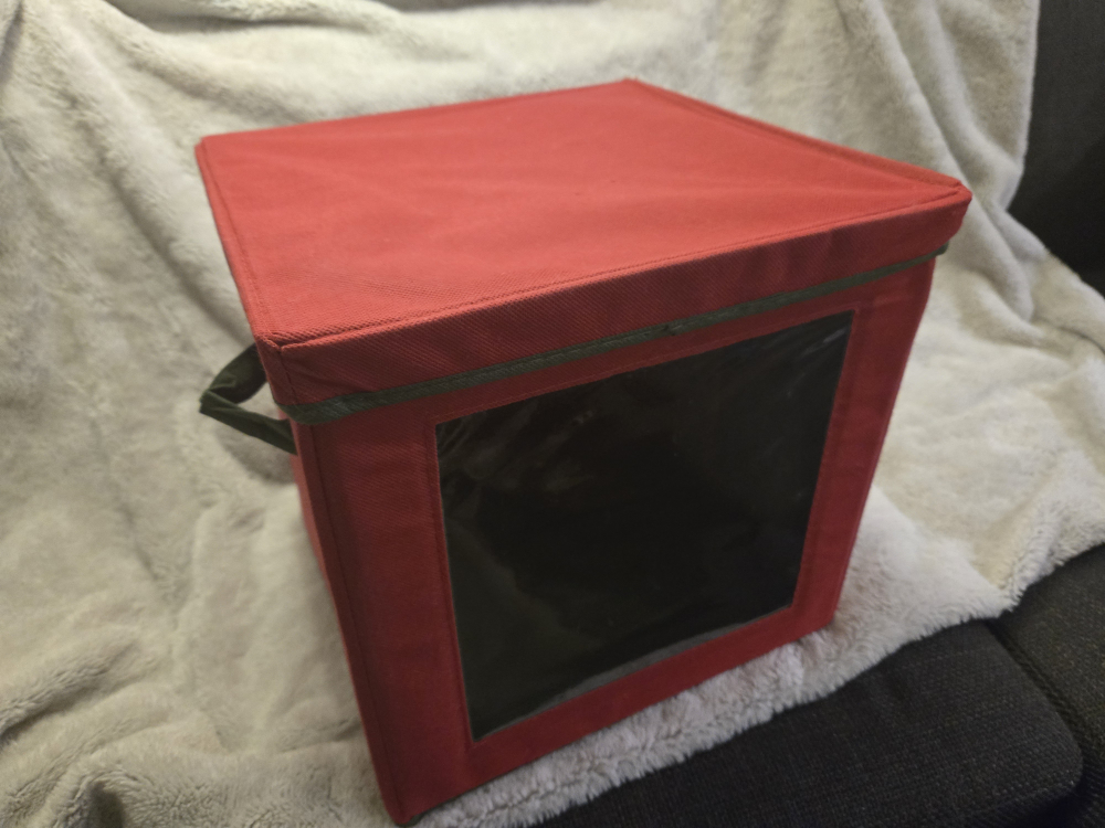 Red Storage Cube with Clear Window