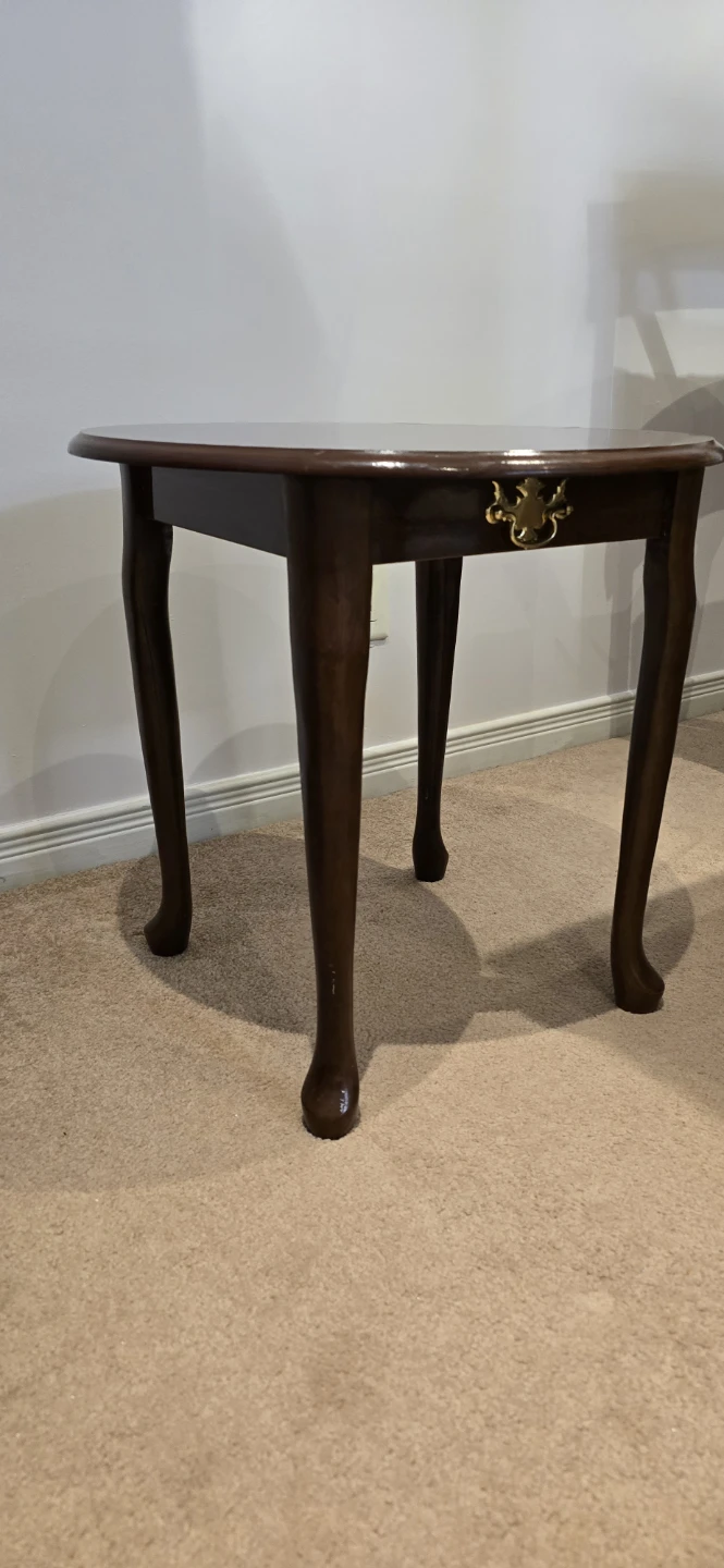 Dark Wood Round Accent Table