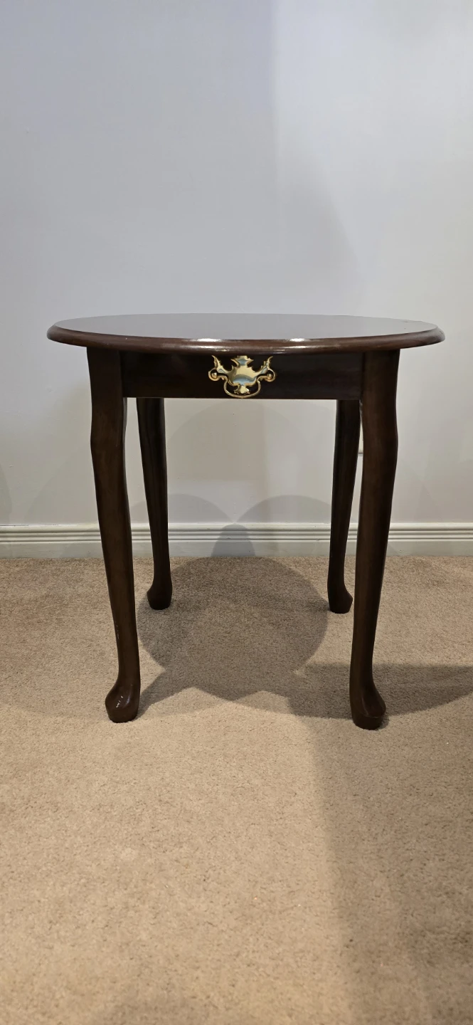 Dark Wood Round Accent Table - photo 2