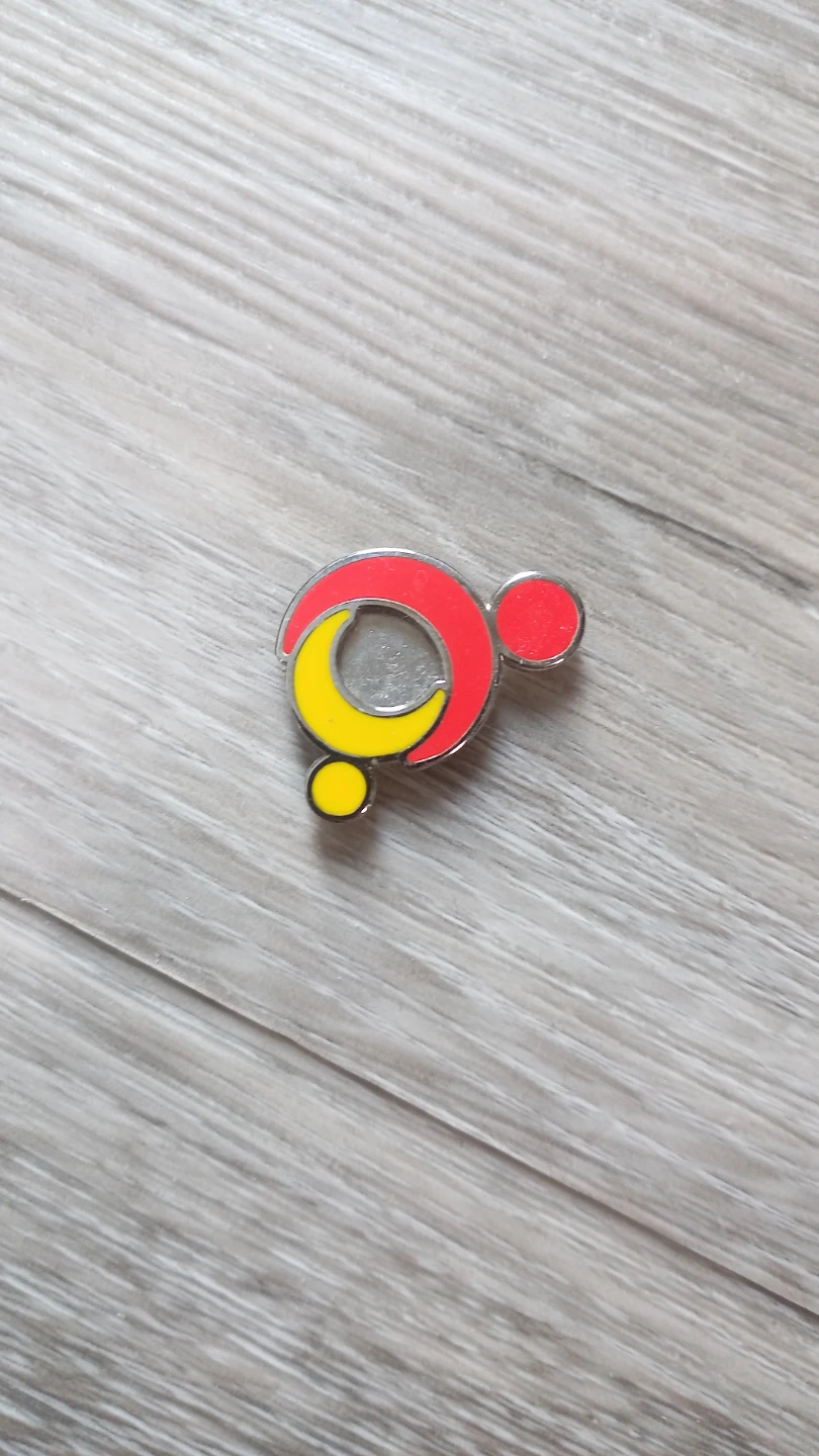 Red and Yellow Crescent Moon Pin