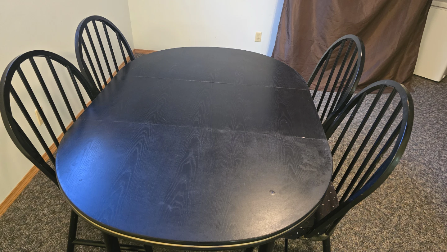Black Dining Table Set with 4 Chairs - photo 4