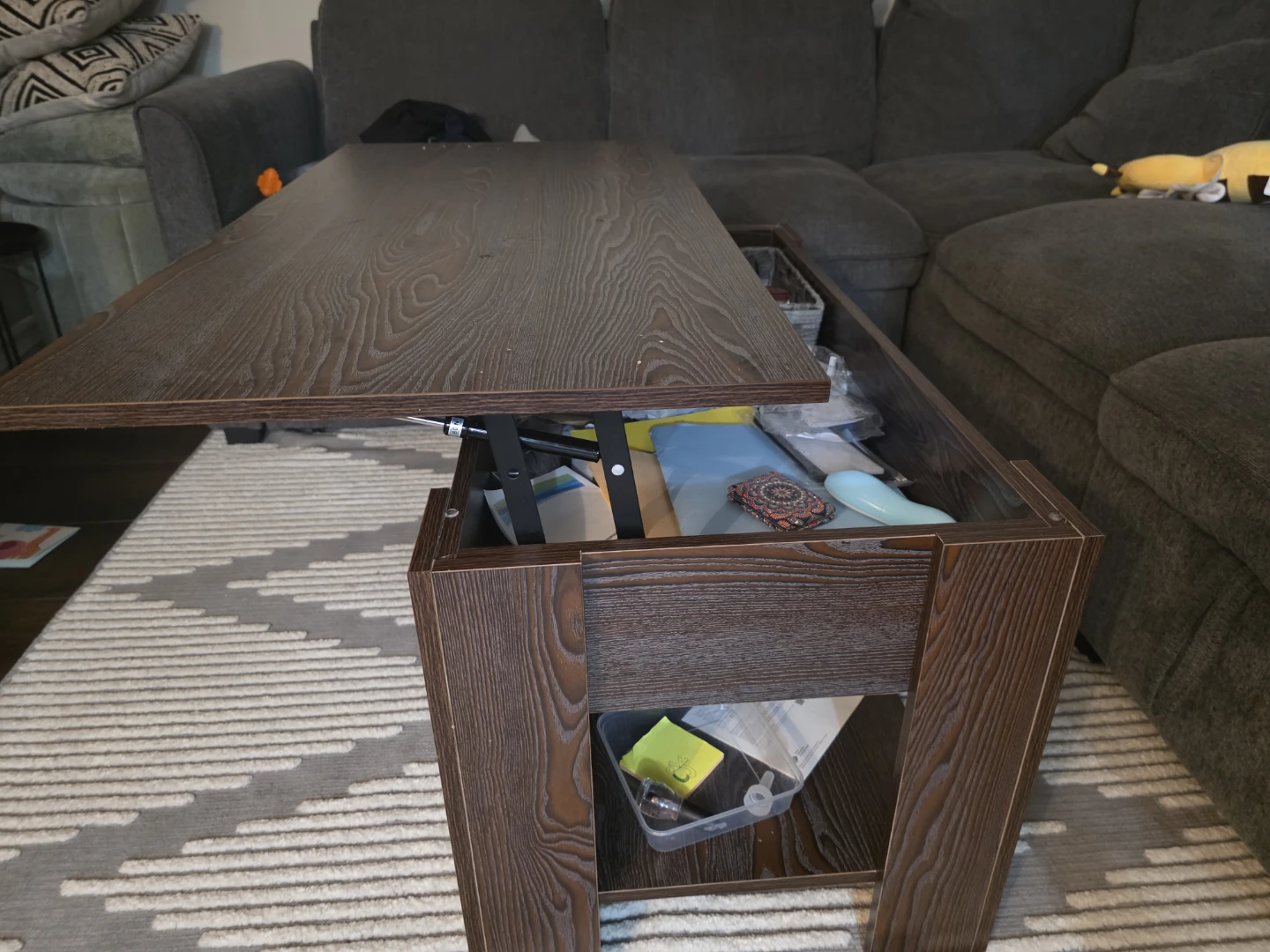 Dark Brown Lift-Top Coffee Table - photo 4