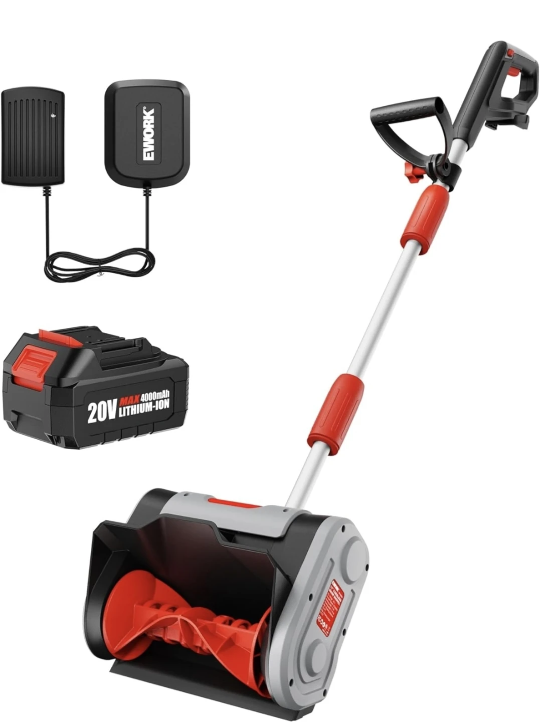 EWORK Cordless Electric Snow Shovel 20V 11-inch Cleaning Width