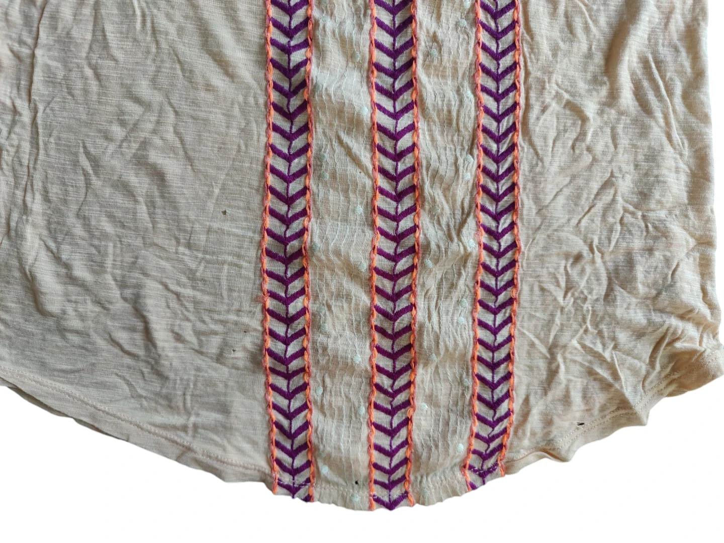 American Eagle Tribal Aztec Peach Off Shoulder Sleeve Shirt XS - photo 3