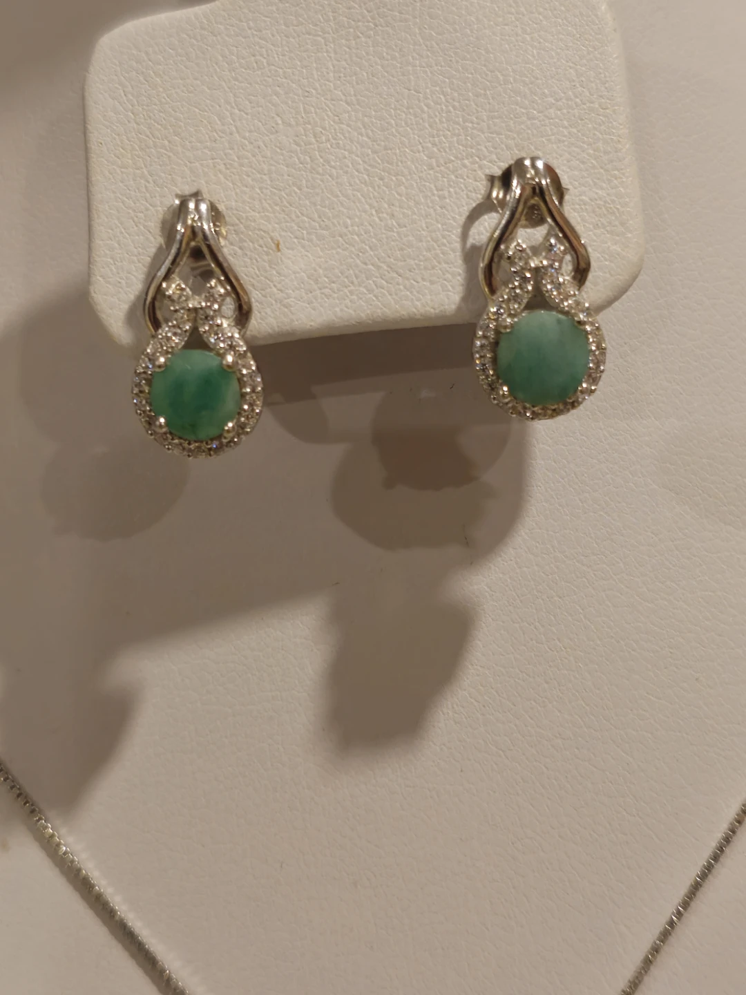 Emerald aSterling Silver Necklace and Earring Set - photo 4