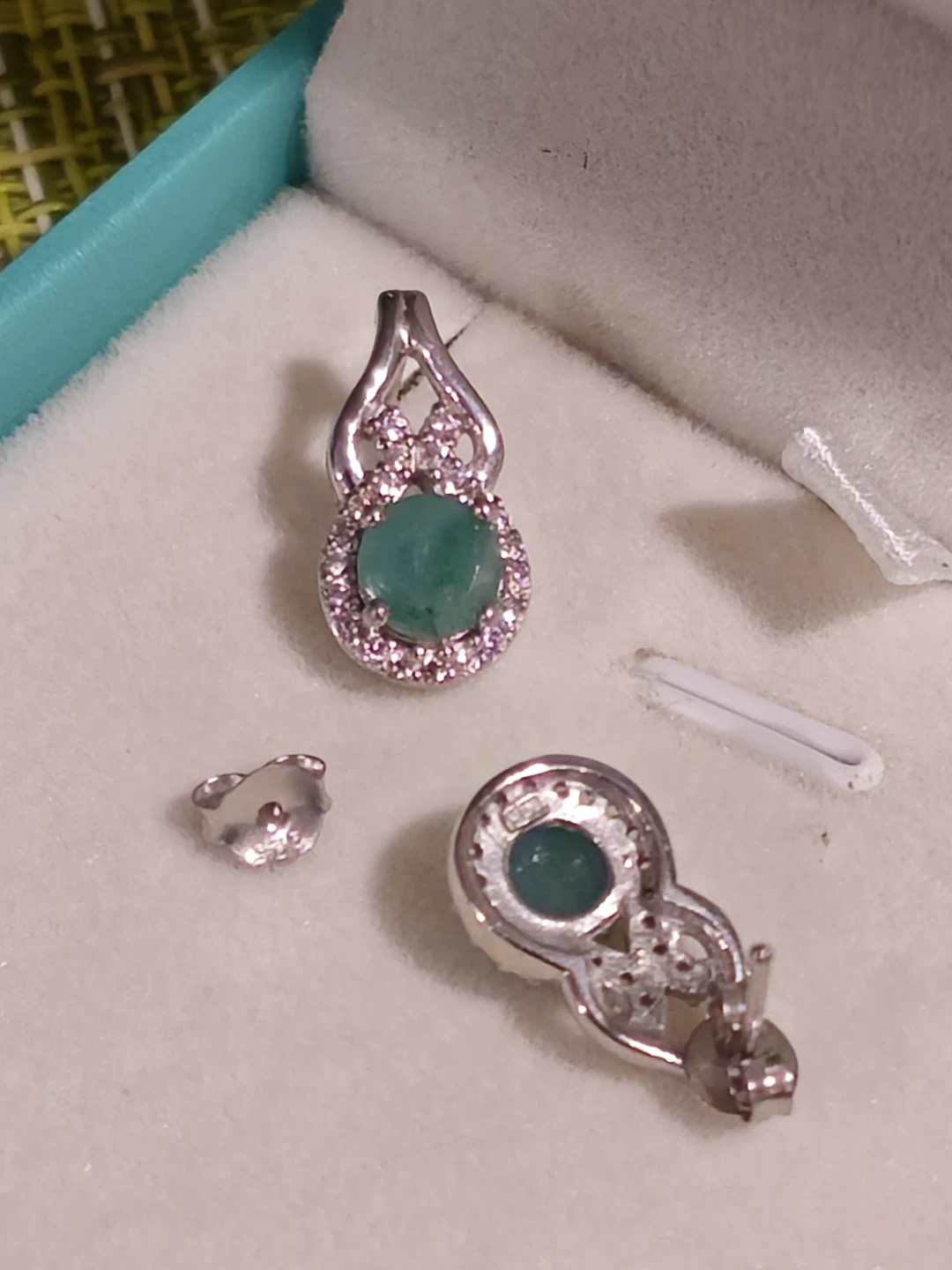 Emerald aSterling Silver Necklace and Earring Set - photo 5