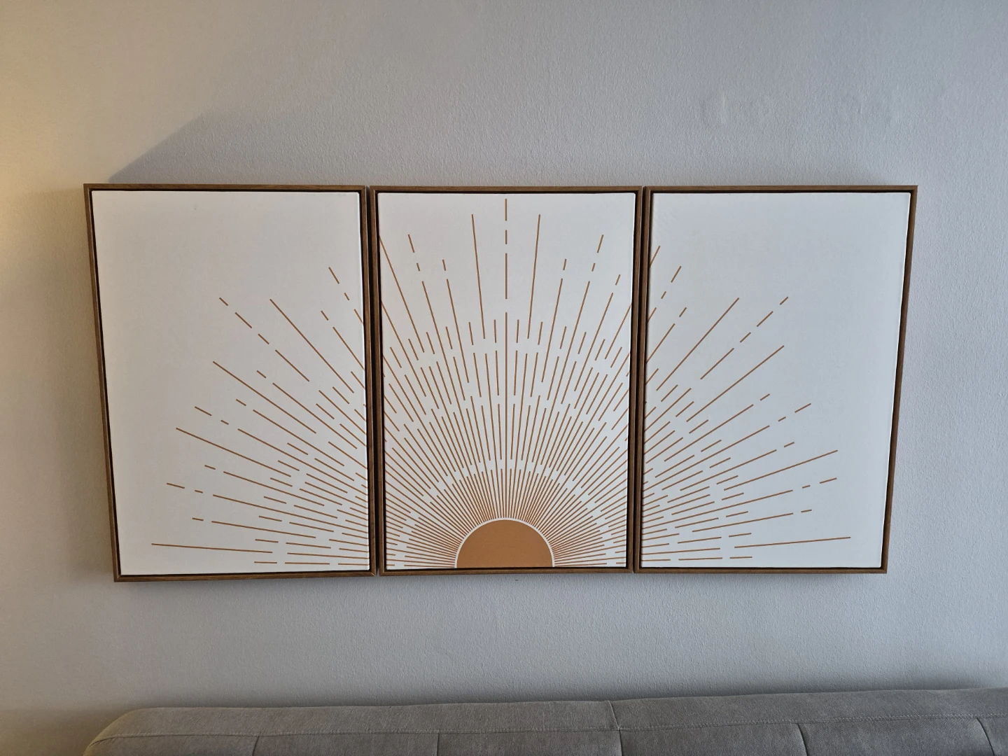 Set of 3 Sunburst Canvas Wall Art