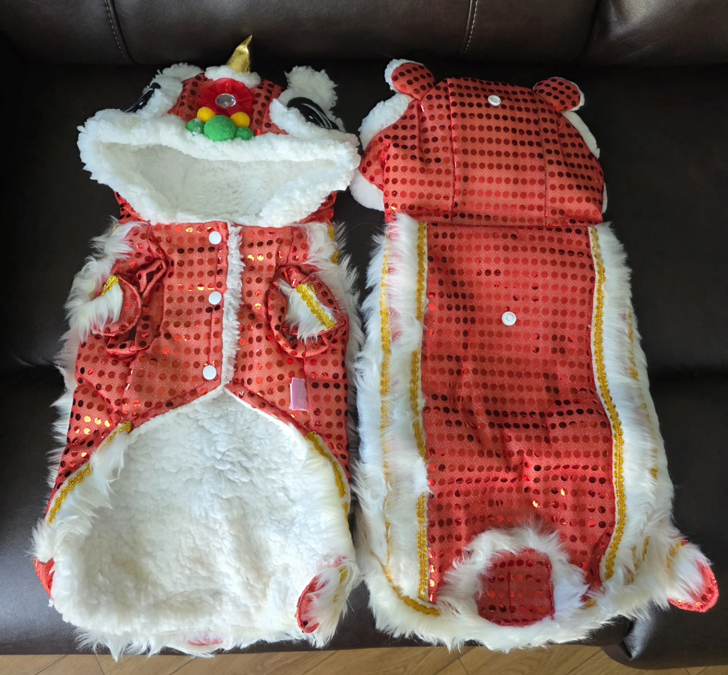 Lion Dance Costume for Pets - Size L