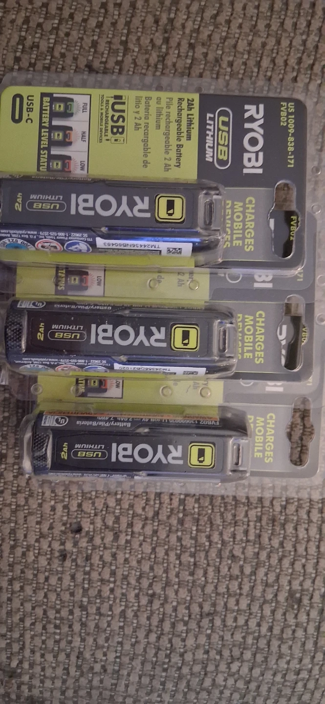 3 New Ryobi USB Lithium 2Ah Rechargeable Battery - photo 2