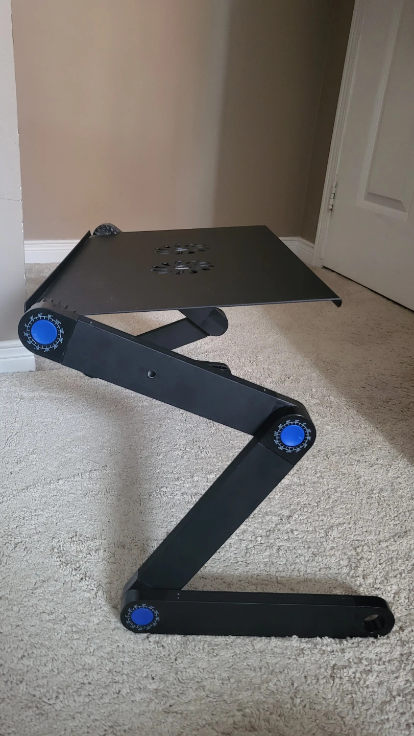 Adjustable Black Laptop Table with Cooling Fans 🏆 - photo 2