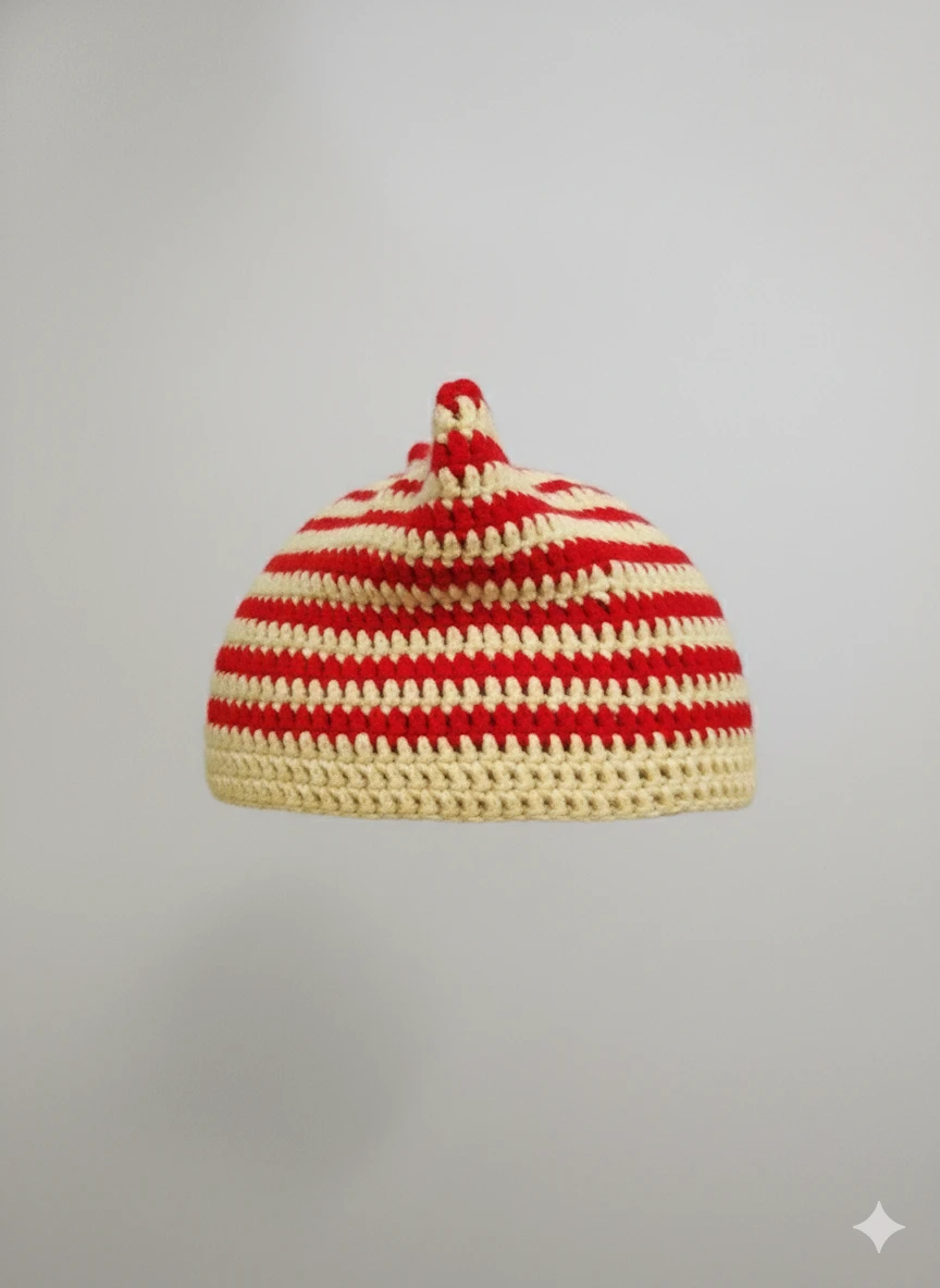 Handmade Striped Cat Ear Beanie