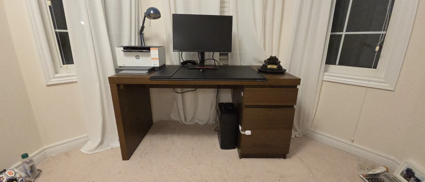 Wooden Desk with Drawers - photo 2