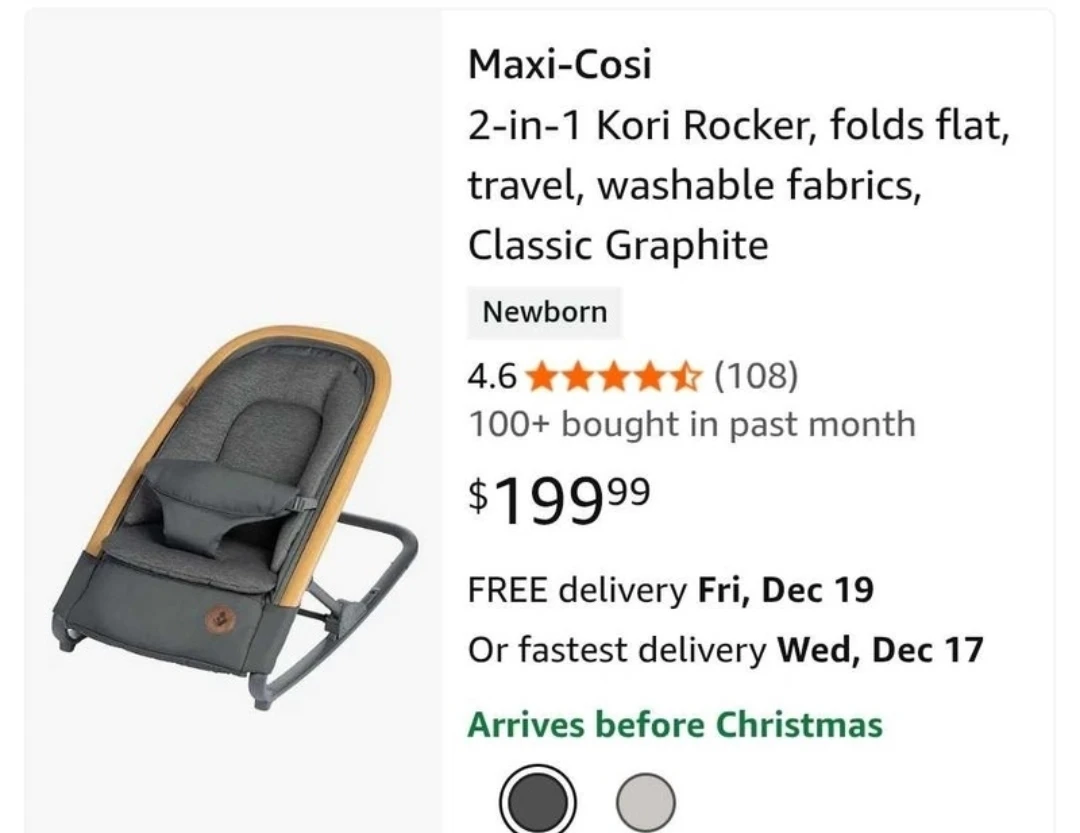 Maxi-Cosi 2-in-1 Kori Rocker Classic Graphite Newborn - photo 3