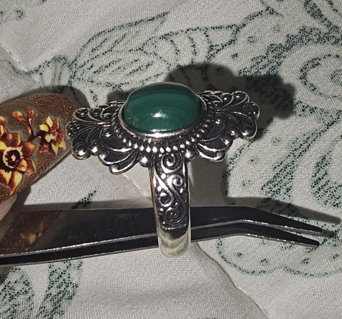 Malachite crystal  Ring - photo 2