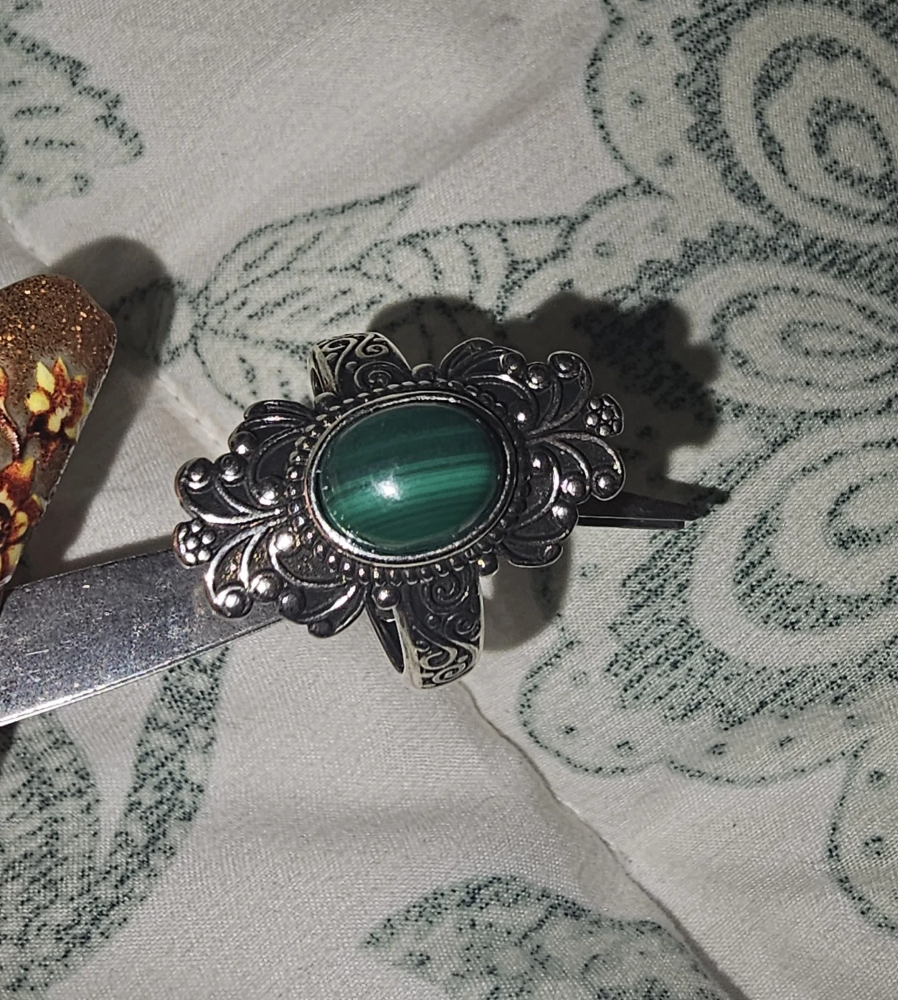 Malachite crystal  Ring - photo 3