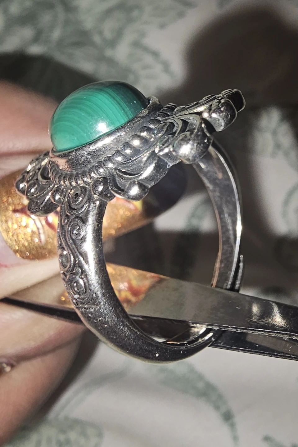 Malachite crystal  Ring - photo 4