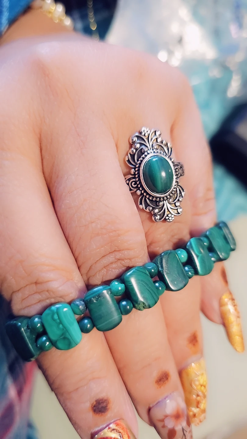 Malachite crystal  Ring - photo 5