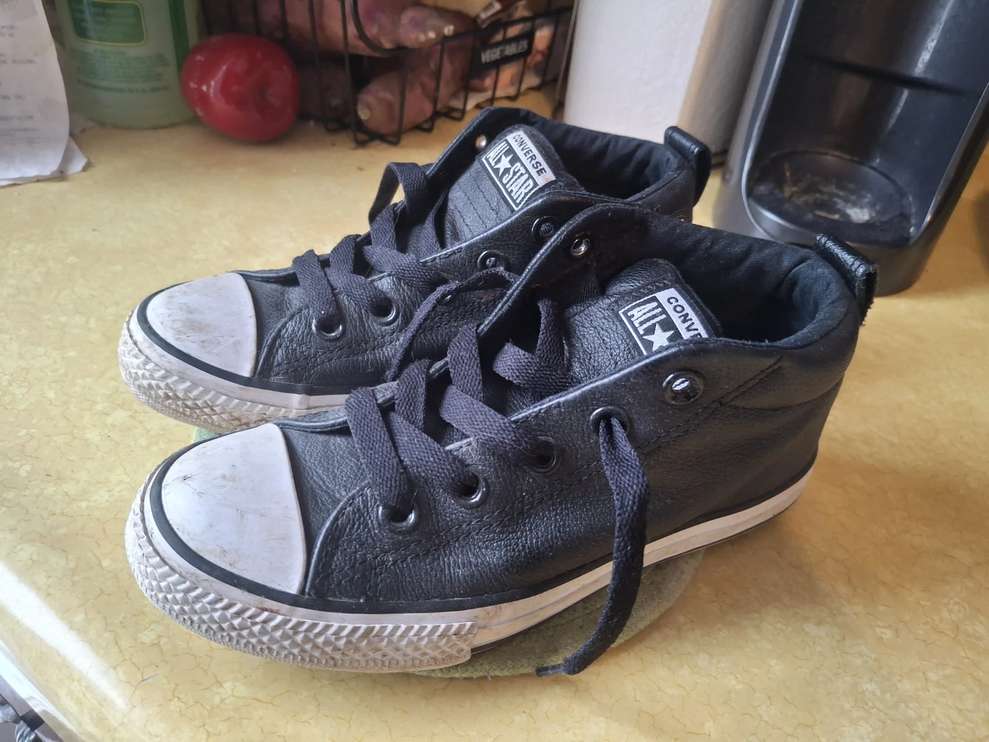 Converse All Star Black Leather Shoes