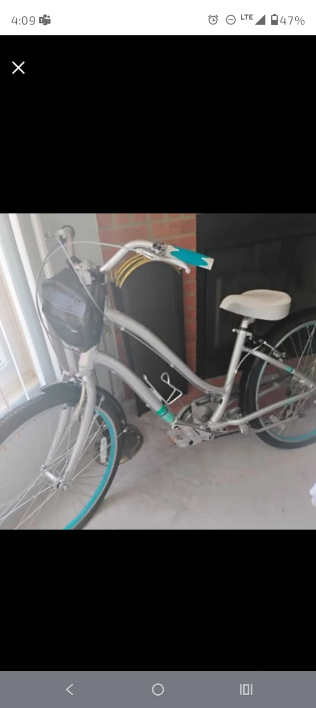 Gas prices got you down? Cruiser Bike - Silver & teal blue - photo 2