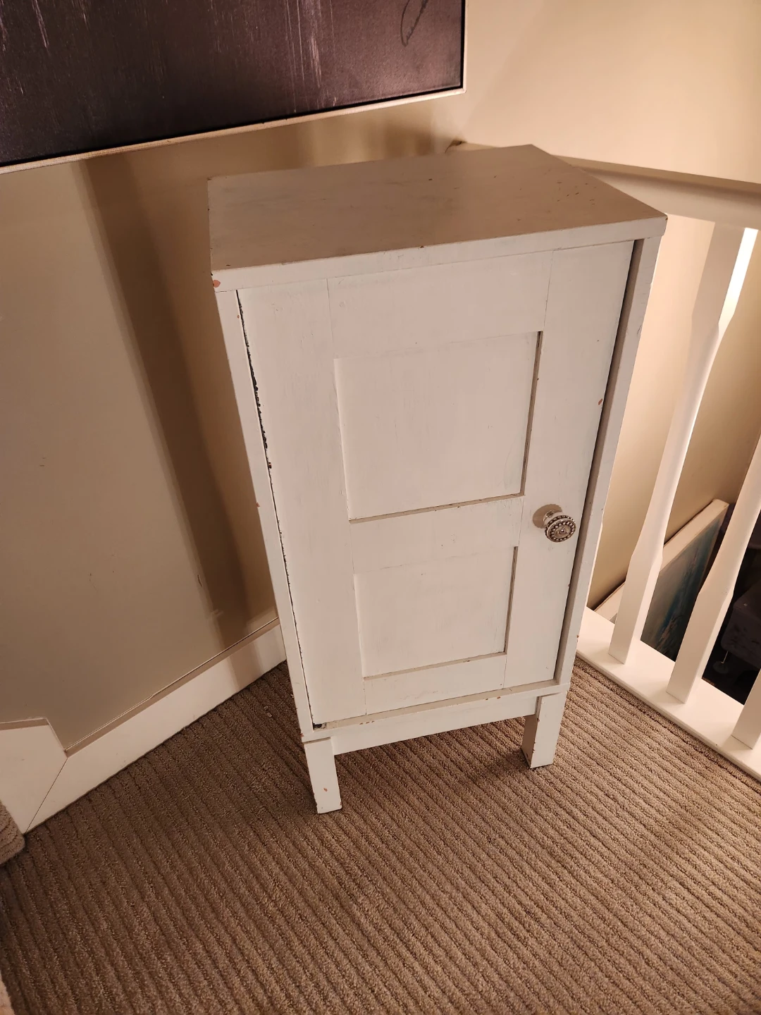 VINTAGE lightly distressed Solid Wood shelved  STORAGE Cabinet - photo 5
