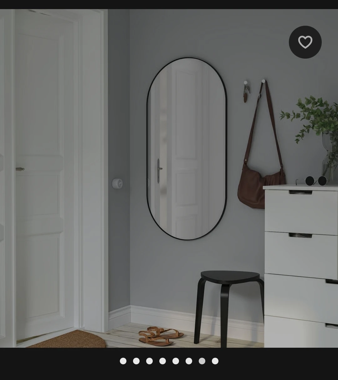 IKEA LINDBYNMirror  Mirror - Black, Oval