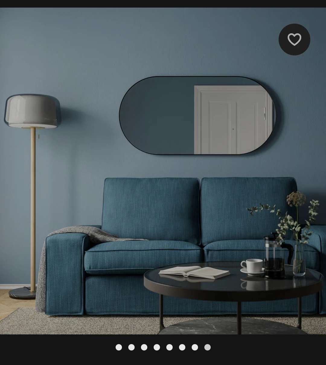 IKEA LINDBYNMirror  Mirror - Black, Oval - photo 2