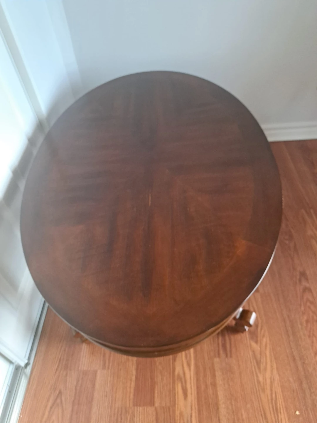Dark Wood Oval Coffee Table with Lower Shelf - photo 4