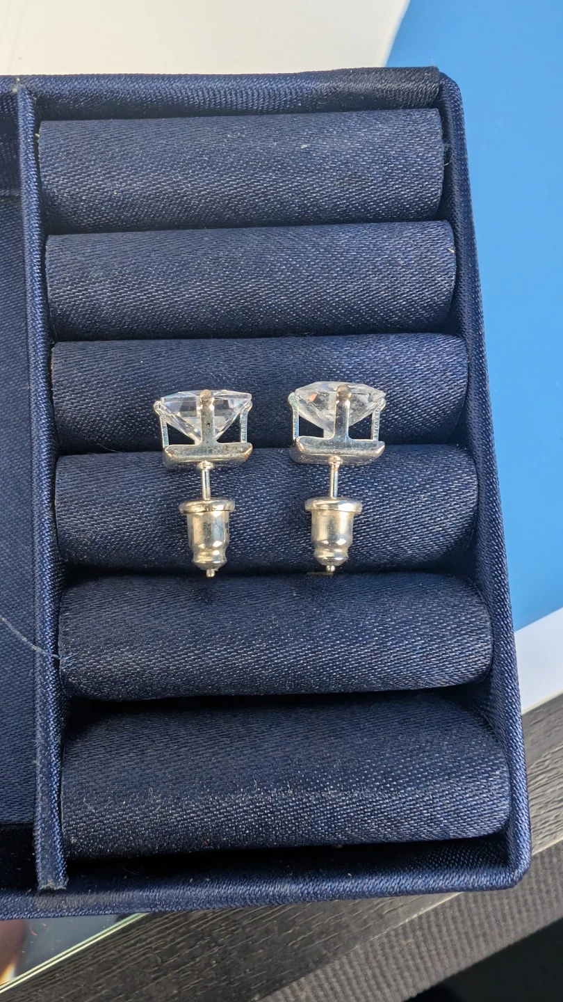 Clear Square Cut Stud Earrings - photo 4