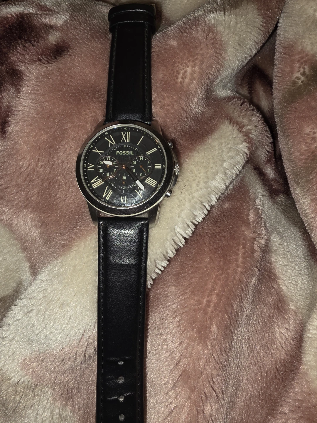 Fossil Black Leather Watch