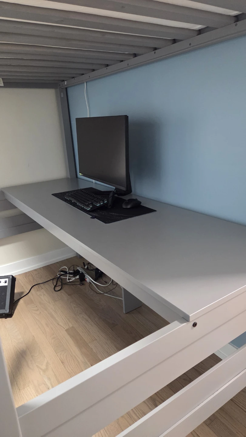 Gray Loft Bed with Desk - photo 2