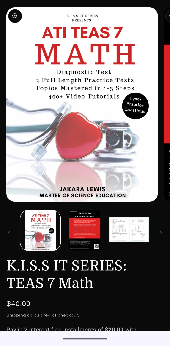 ATI TEAS 7 Math Diagnostic Test Book