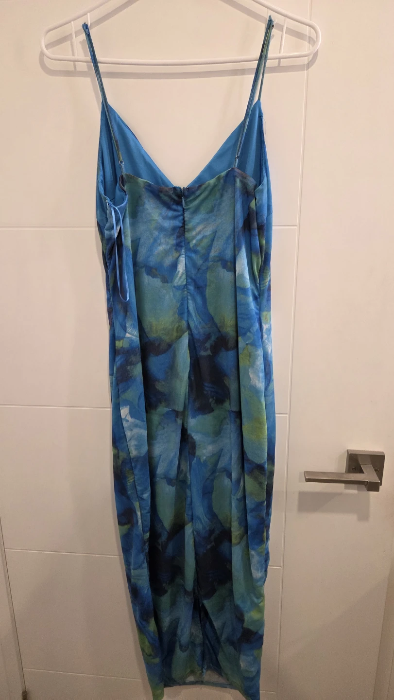 Fashion Nova Blue Tie-Dye Print Dress - Size 1X - photo 2